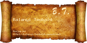 Balanyi Teobald névjegykártya